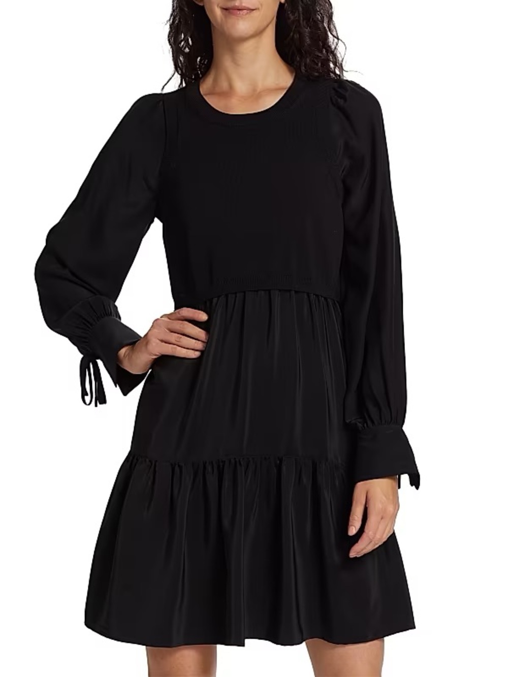 Cinq a Sept Presley Tiered Silk Minidress